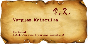 Vargyas Krisztina névjegykártya