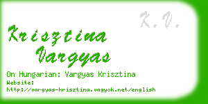 krisztina vargyas business card